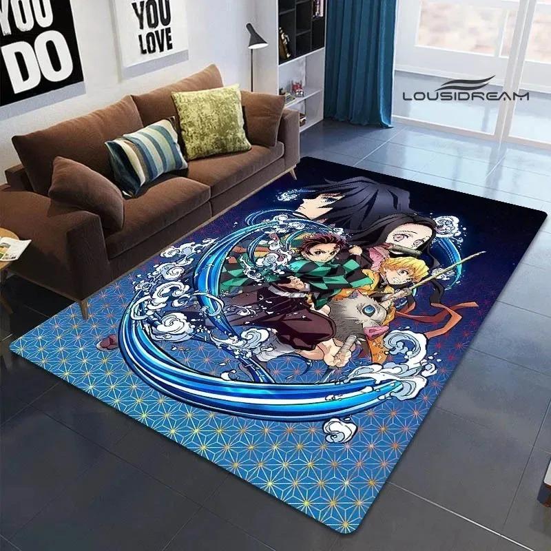 Demon Slayer Printed Carpet for Living Room Decoration Japanese Anime Bedroom Area Rug Non-slip Home Bathroom Floor Mat