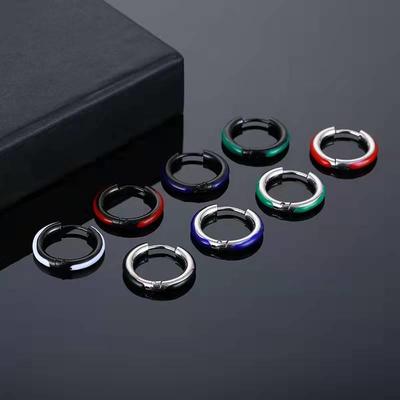 Orecchini a cerchio colorati Gioielli Regalo Donna Uomo Boucle gotico in acciaio inossidabile al titanio