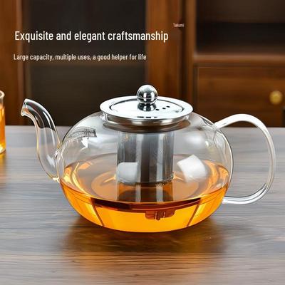High-Temperature Resistant Explosion-Proof Glass Teapot Set with Stainless Steel Filter for Tea Brewing