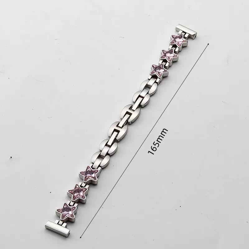 

Совместимый ремешок Zircon Star для Apple Watch S9/iWatch 8/SE, Xiaomi 8/9/10NFC, женский ремешок для часов Width 14mm (No Connector)