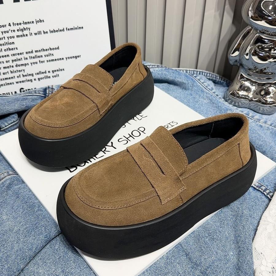 Popular Loafers 2025 New Casual Shoes Comfortable and Fashionable Versatile and Thin Ultra-light Thick-soled Women's Versatile Trendy Shoes Women