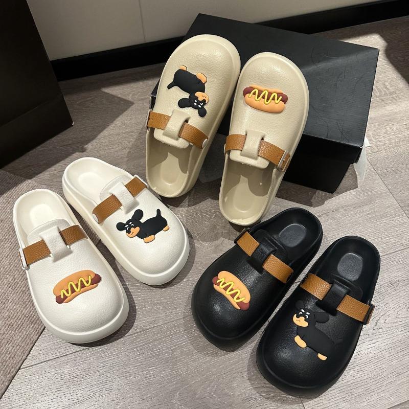 Cartoon Cute Baotou Muffin Beach Cool Slippers Women Spring Summer Wear Lazy Half Drag Women Slippers