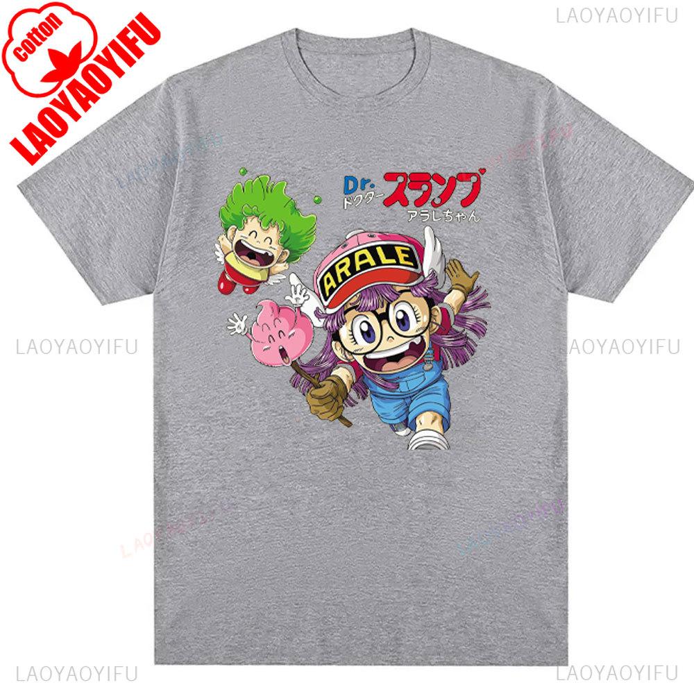 Anime DrSlump Y2k Hemden Sommer T-Shirt Arale Designer Harajuku Grafikbekleidung Damen Lässiges T-Shirt Baumwoll Tops Kawaii Kleidung
