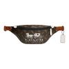 New Canvas With Leather Sling Bag, Fanny Pack Large Men's Brown & Red C8421-TX0