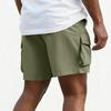 Men's Summer Quick Dry Cargo Shorts Multi Pocket Outdoor Fitness Running Shorts with Elastic Waistband and Adjustable Drawstring for Active Use