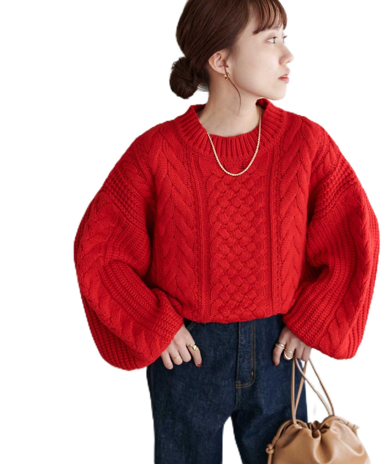 

Cable Loose Knit DCZ1042205A0010 M Red [Discoat] [WEB Exclusive]