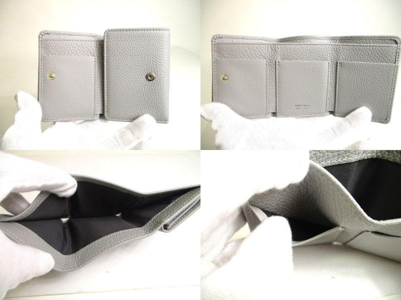 Authentic Jimmy Choo Plastic Stars Gray Leather Trifold Wallet Compact Wallet NEMO #a354  Refurbished