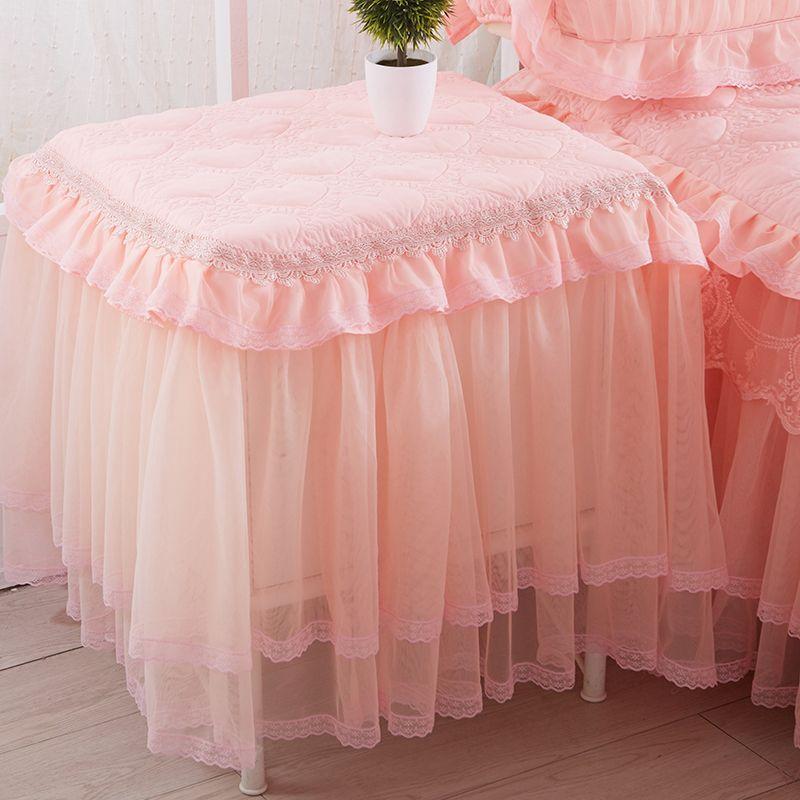 

Хлопковый стеганый утолщенный кружевной чехол на прикроватную тумбочку, пылезащитный чехол, свадебная накидка, чехол, маленькая скатерть, ткань Jade color Baby is a pack, if you need a pair of 2