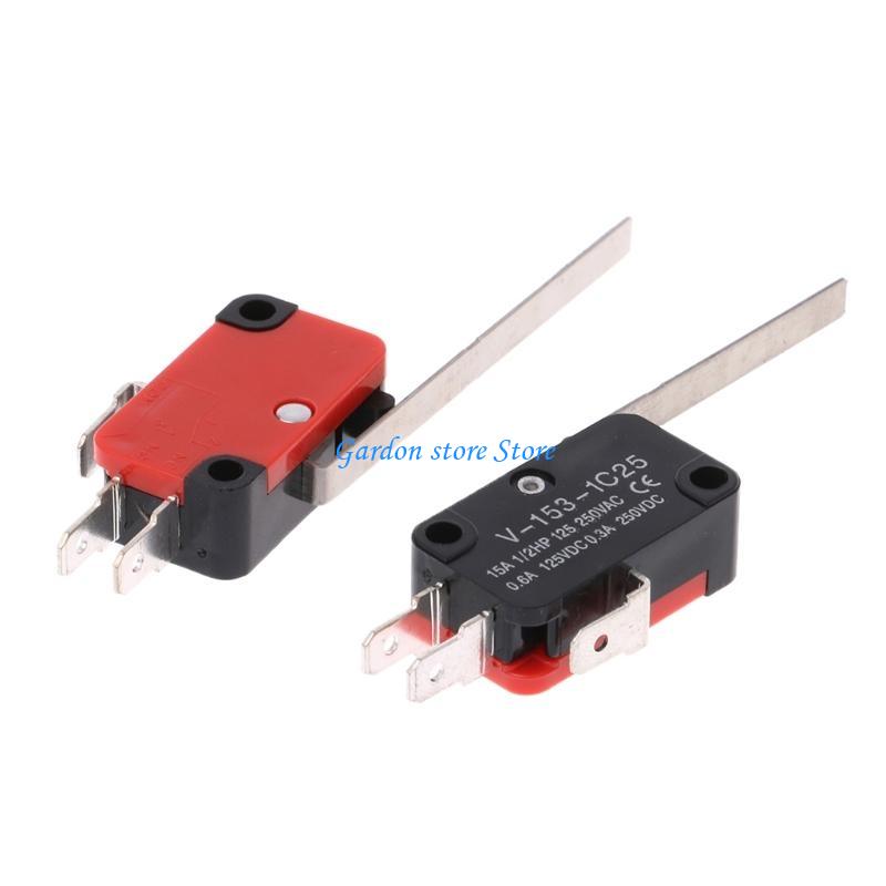 B0KB 10pcs V-153-1C25 Limit Switches Long Straight Hinge Lever Type SPDT Micro Switch