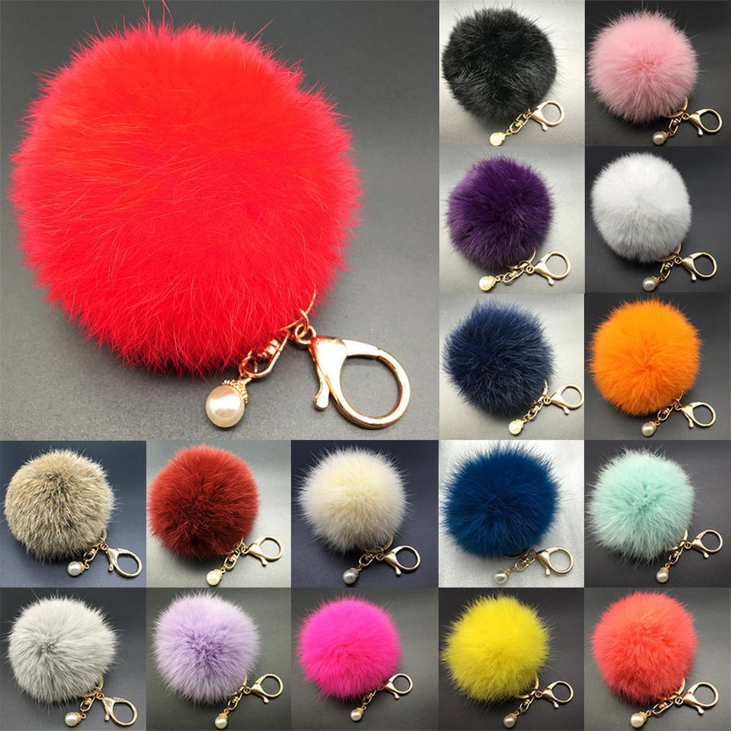 Kaninchenfell Herz Ball PomPom Auto Schlüsselanhänger Handtasche Anhänger ZP Kaninchenfell Herz Ball PomPom Auto Schlüsselanhänger Handtasche Anhänger ZP
