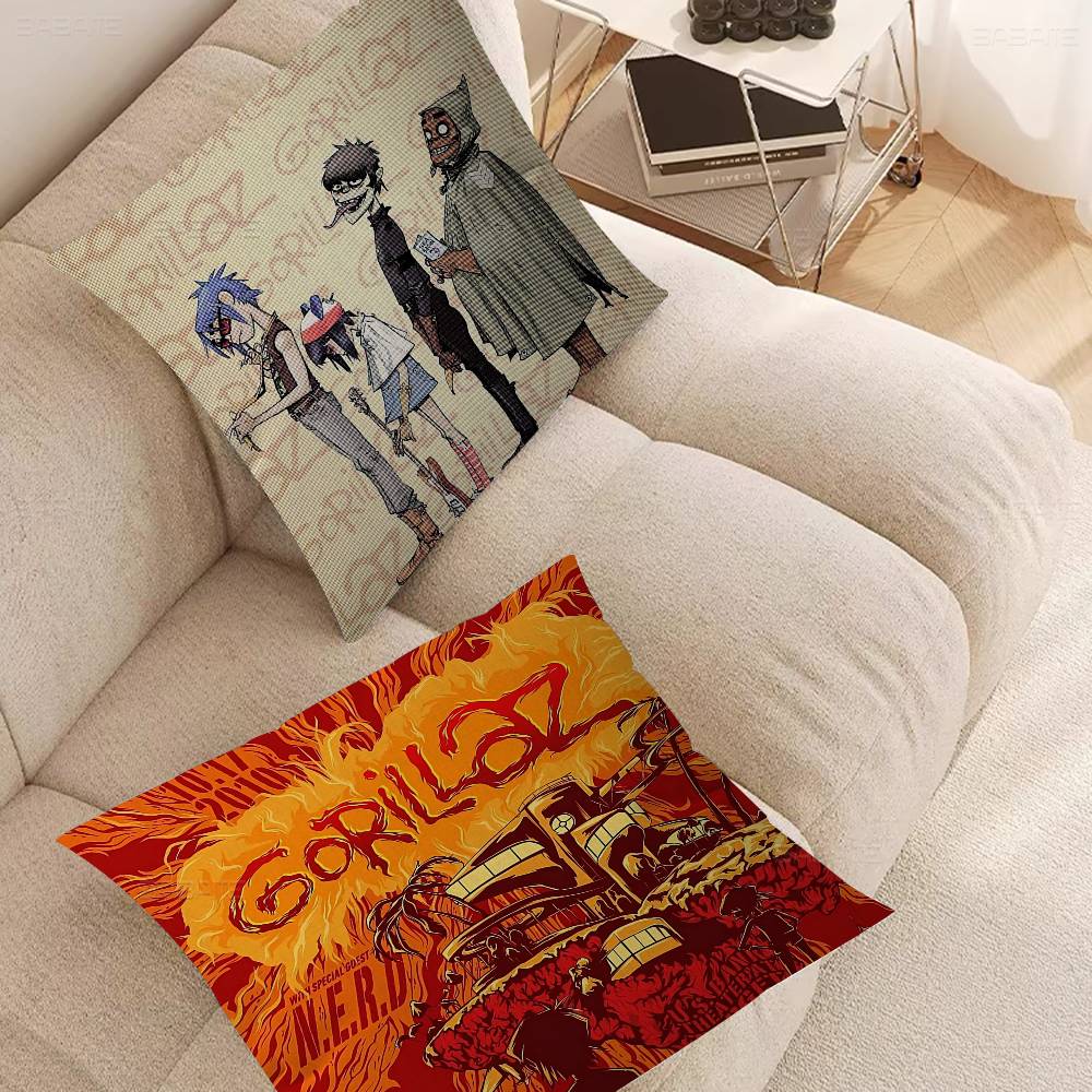 Music G-Gorillaz Cushion Cover Pillowcase Upholstery Sofa Throw Pillow Home Decor Pillowcas