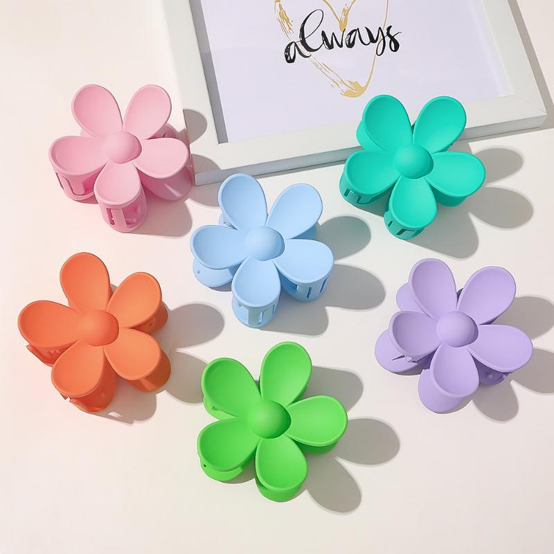 Spring Summer New Candy-colored Grab Clip Sweet Flower Hair Card Girls Fashion Headwear Women Elegant Sexy Hairpin Shark Clips