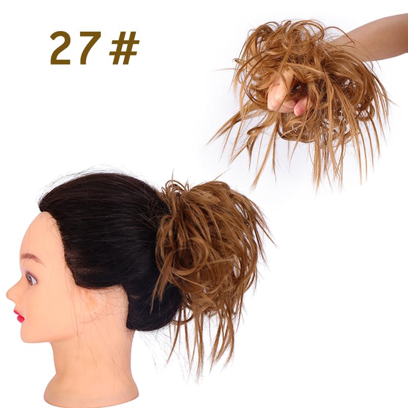 Synthetic Hair Chignons Messy Scrunchies Elastic Band Hair Bun Straight Updo Hairpiece Hair Extension for Women