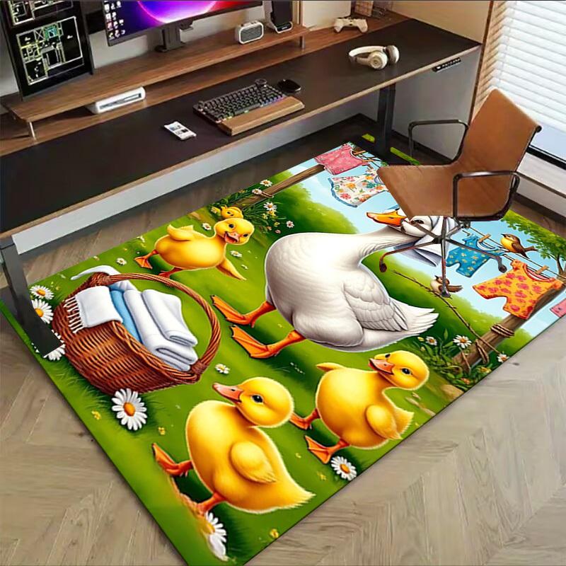 1PC Mother Goose Ducklings Non-Slip Floor Carpet Compatible for Office&Living Room&Bedroom&Dining room - Flat - Weave Machine-S0351