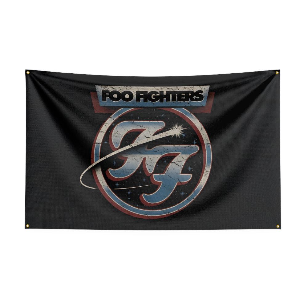 F-Foo F-Fighters Flag Rock Music Band Banner HD Printing Tapestry Exhibition, Music Band Fans, Garage Decor