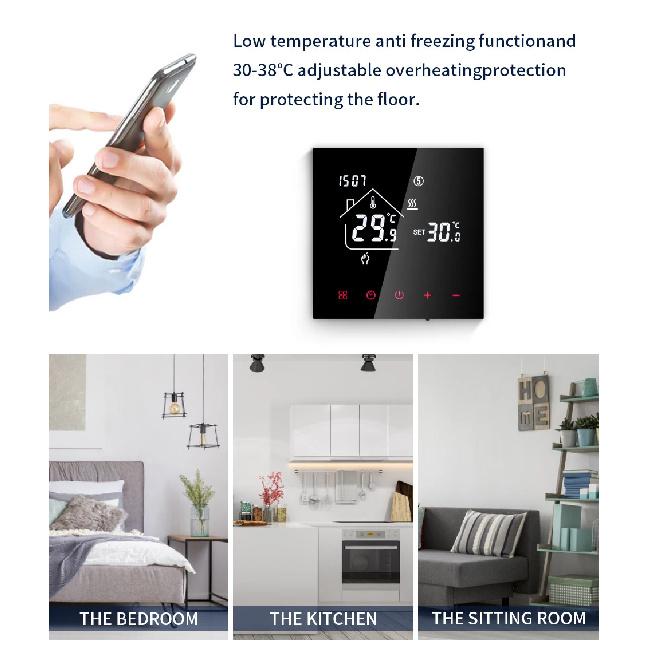 Tuya WiFi Smart Thermostat LCD Display Touch Screen Electric Floor Heating Water/Gas Temperature Controller With Alexa Alice