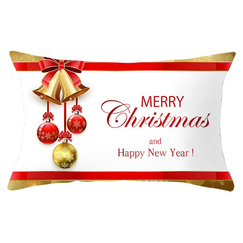 New Christmas Peach Skin Waist Pillowcase Gold Series Sofa Cushion Cover Bedside Pillow Cover