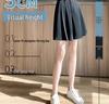 2024 New Black High-Waisted Pleated Wide-Leg Shorts - Slimming, Casual, Slit Design
