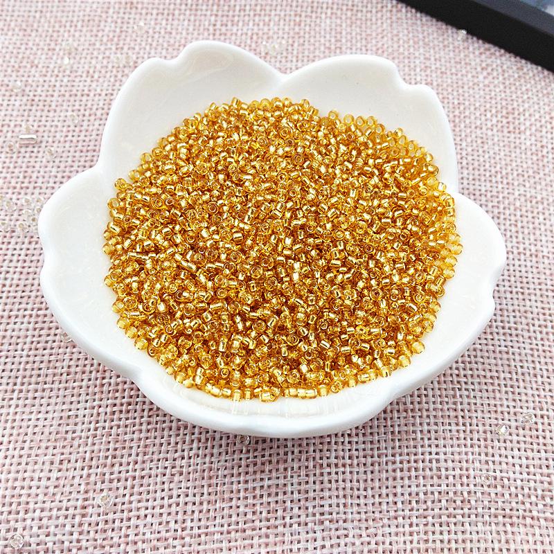 Silver-Plated Gold 2mm Glass Seed Bead Bracelet Necklace DIY Accessories