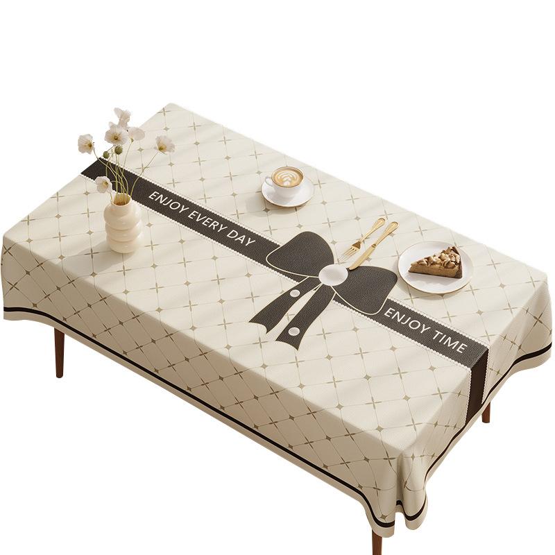 Dining Table Cloth, Tabletop Protective Pad, Waterproof, Oil-Proof, Anti-Scalding, Leave-In, Small Fresh And Versatile Rectangular Dining Table