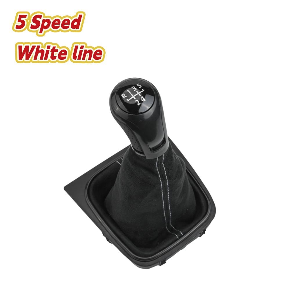 FOR Golf 5 MK5 FOR Golf 6 MK6 For Scirocco Gear Shift Knob with Leather Dust Boot Collar Case 5/6 Speed FOR Jetta 5 A5 MK5