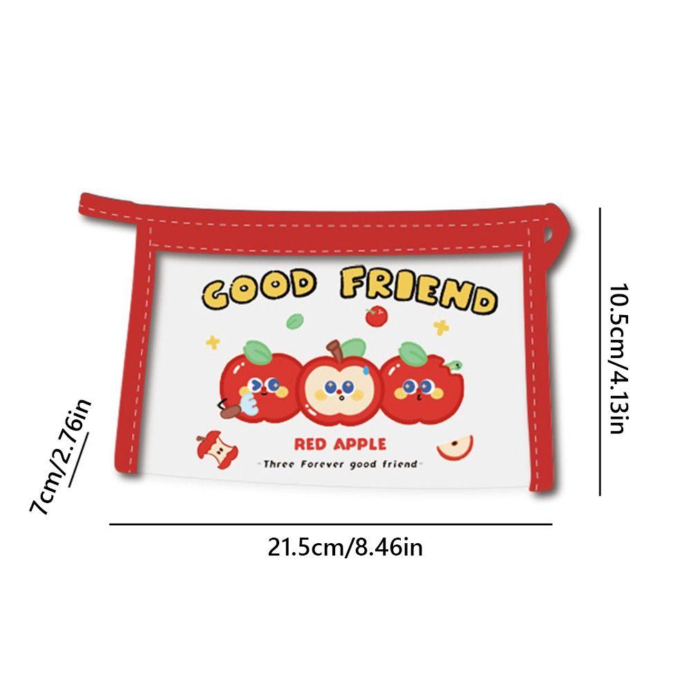 Cartoon Transparent Pen Bag Triangle Base Waterproof Pencil Case Cute Design Multi-functional Pen Pouch Students
