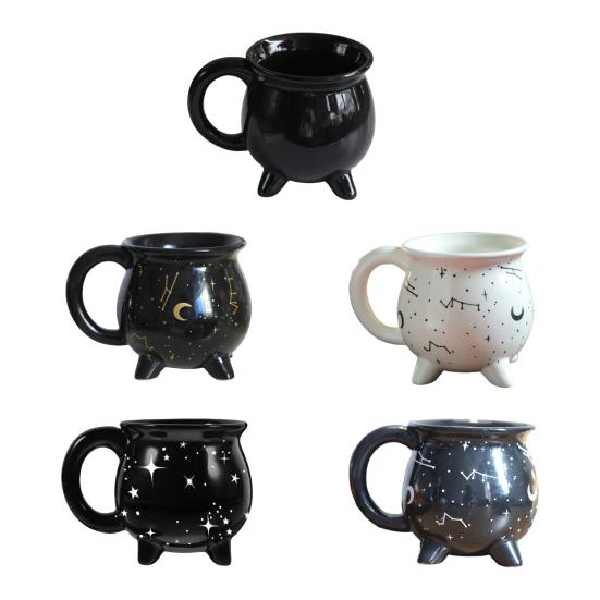 Cauldron Coffee Mug Constellation Tea Cup 350ml Unique Ceramic Mug Halloween Witchy Gifts for Freinds