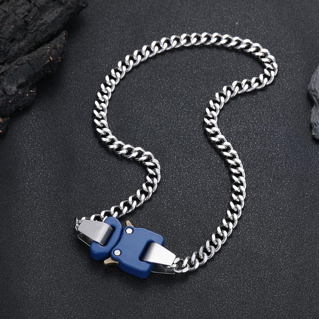 Europäischer und Amerikanischer Stil Vielseitige High Street Funktionale Doppellagige Kubanische Kette Titanstahl Kurze Vintage Halskette Armband Großhandel für