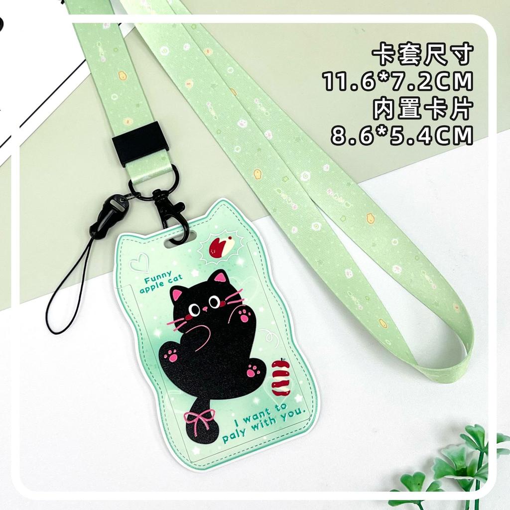 Creative Cat Ear Wave Card Cover Student Campus Cards Case Employee Id Card Holder Sliding Cover ABS ID Holder Bus Card Holder
