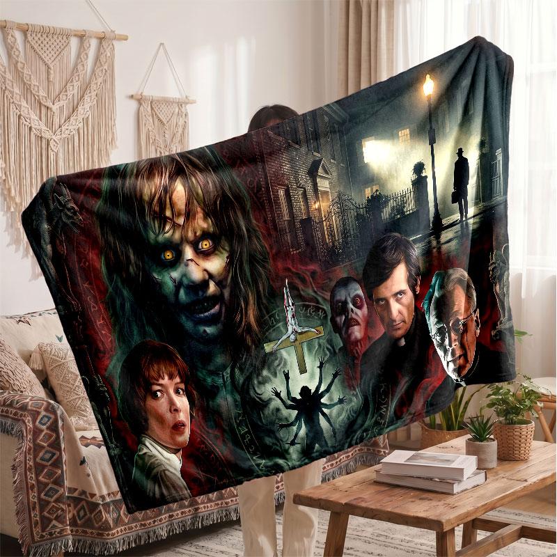 Warm Flannel BlanketThe Exorcist Regan Soft Cozy Throw Blanket for Bedroom Couch