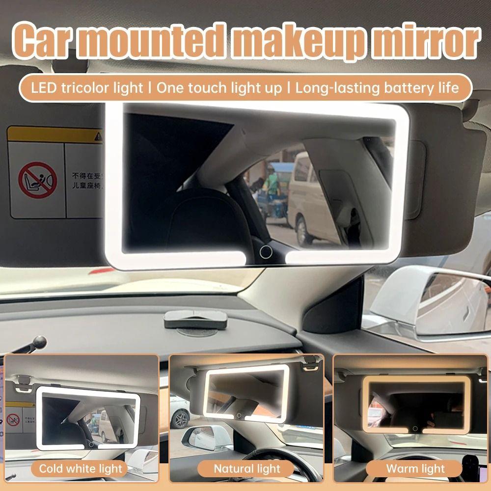 Three Gear Adjustment Sun Visor Vanity Mirror Auto Vanity Mirror LED Mirror Makeup Mirror  Car