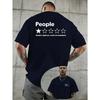 Europäische Größe Fünf-Sterne-Bewertung Humorvolle und selbstironische Persönlichkeit Print Herren Casual T-Shirt mit einem kreativen Design. Mit beidseitigem Grafikdruck