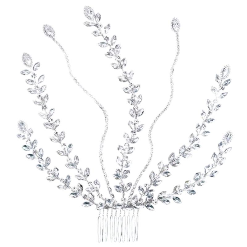 Rhinestones Crystal Hair Comb Jewelry Bridal Modern Headdress Blingbling Hair Jewelry Bride Wedding Party 1