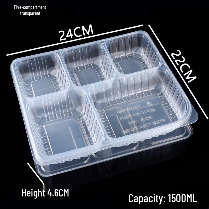 Disposable 5-Compartment Takeaway Food Container