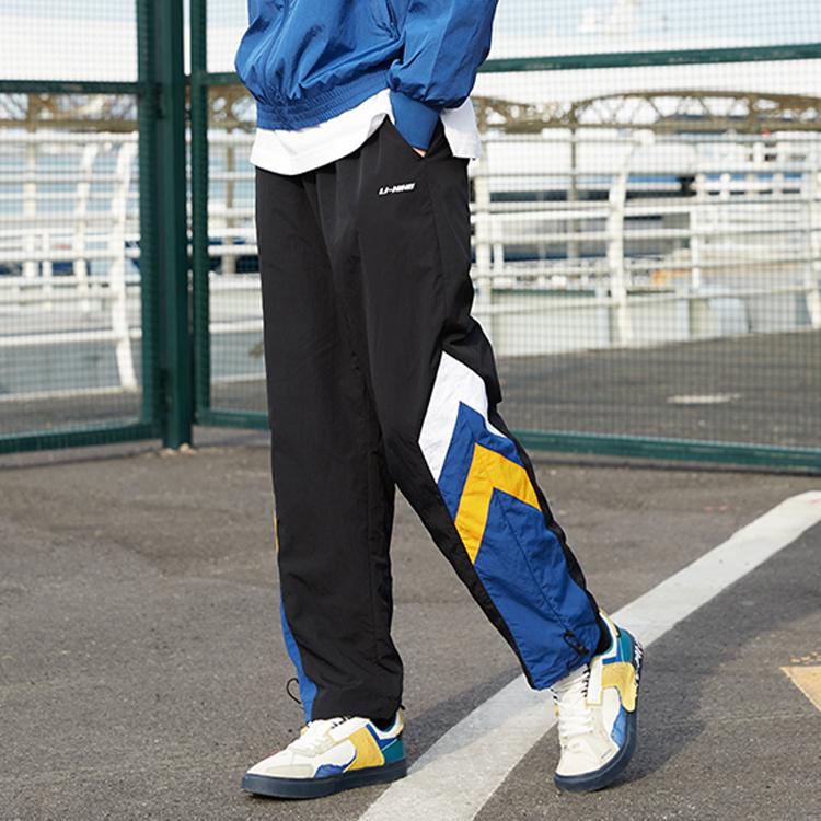 Li Ning Loose Fit Tapered Woven Sports Long Pants Men Bottoms Vivi-Blue AYKQ789-4