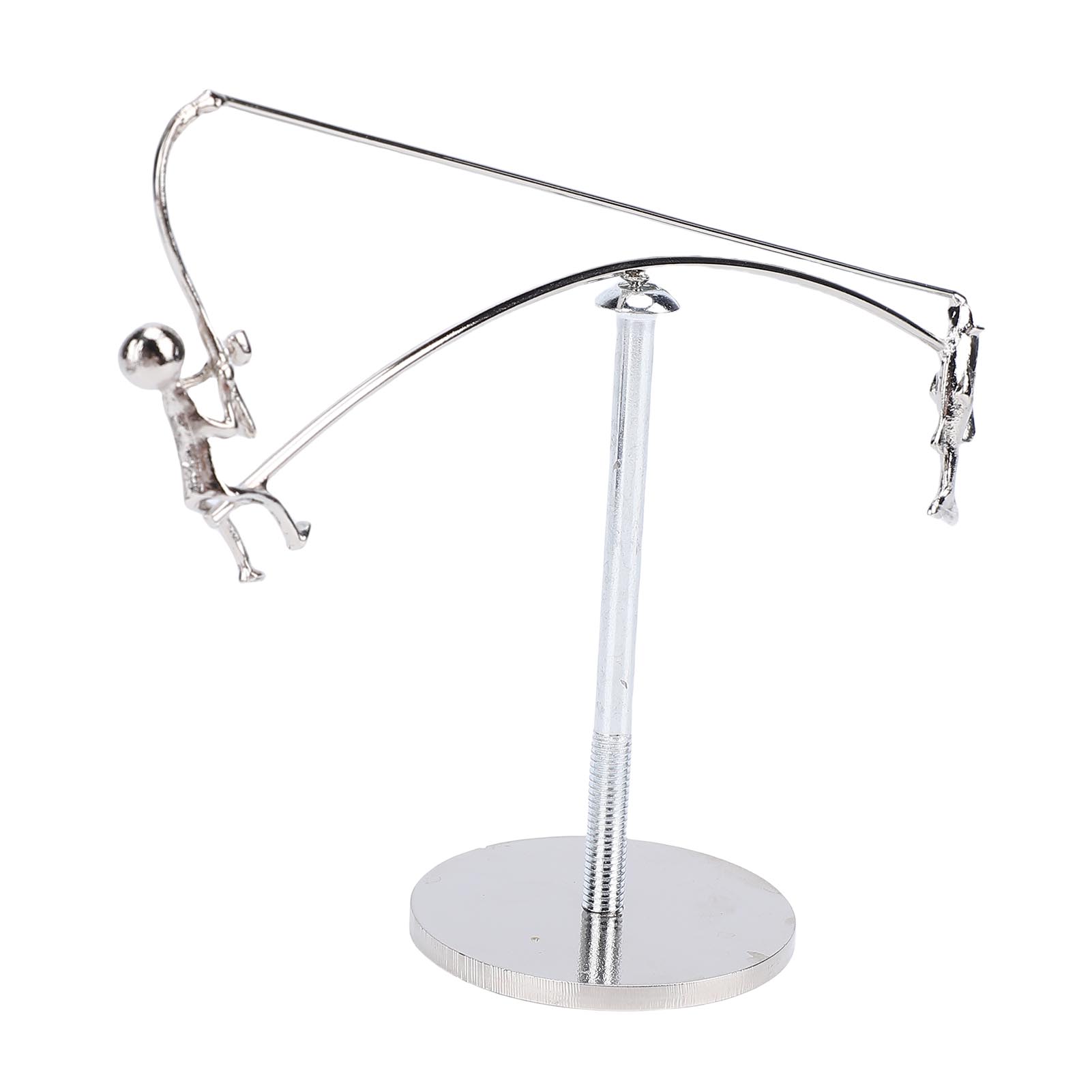 

Fisherman Balancing Sculpture Modern Metal Fishing Statue for Decor Art Ornament