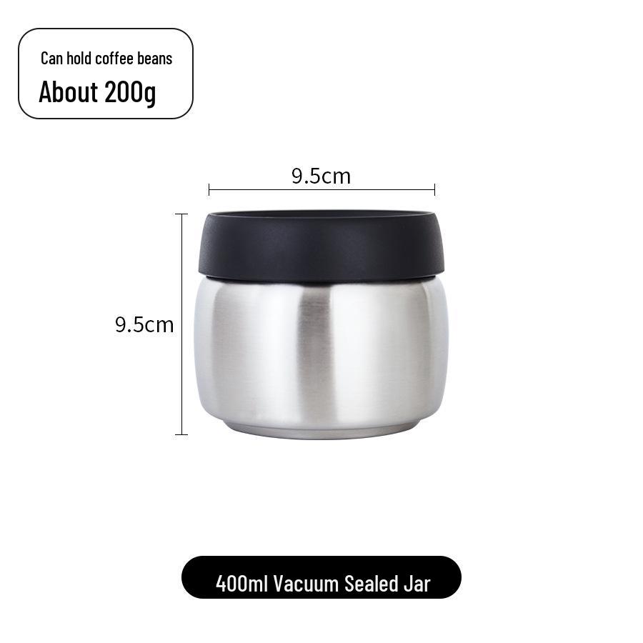 Press-Type Vacuum Sealed Coffee Storage Can, 304 Stainless Steel, Light-Blocking, Low Oxygen Fresh-Keeping