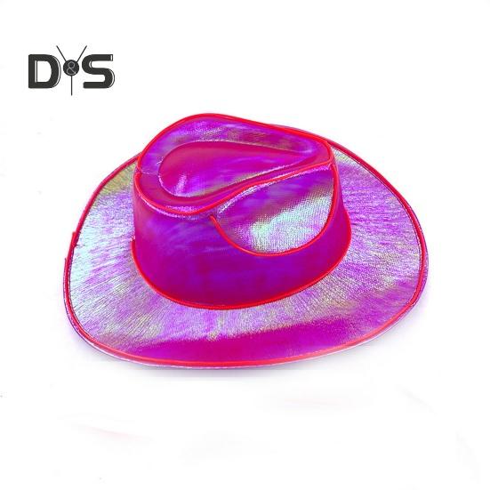Light Up Cowgirl Hat Wireless Neon Western LED Cowboy Cap Luminous Flashing Light Bar Hat for Halloween Party Supplies