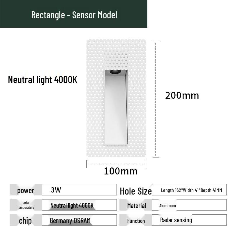 Recessed Frameless LED Stair and Corridor Light