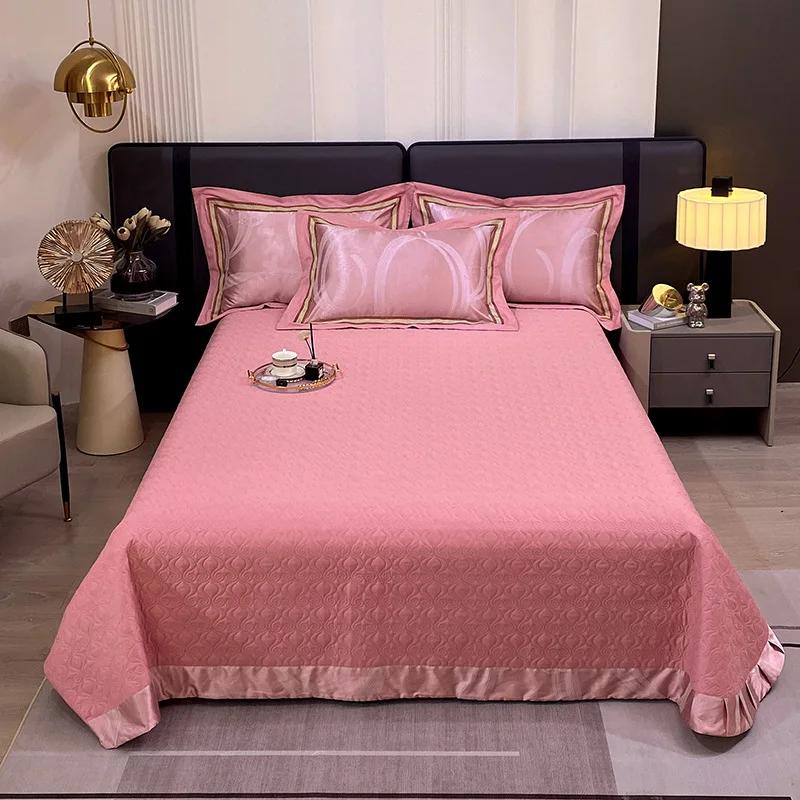 European relief pure cotton quilted quilted cotton bed cover single piece cotton thickened bed cover double bed cover 3 pcs set