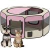 Foldable Park For Dogs And Cats Portable Corral For Small Animals Waterproof Oxford Fabric Ø120x58cm Pink