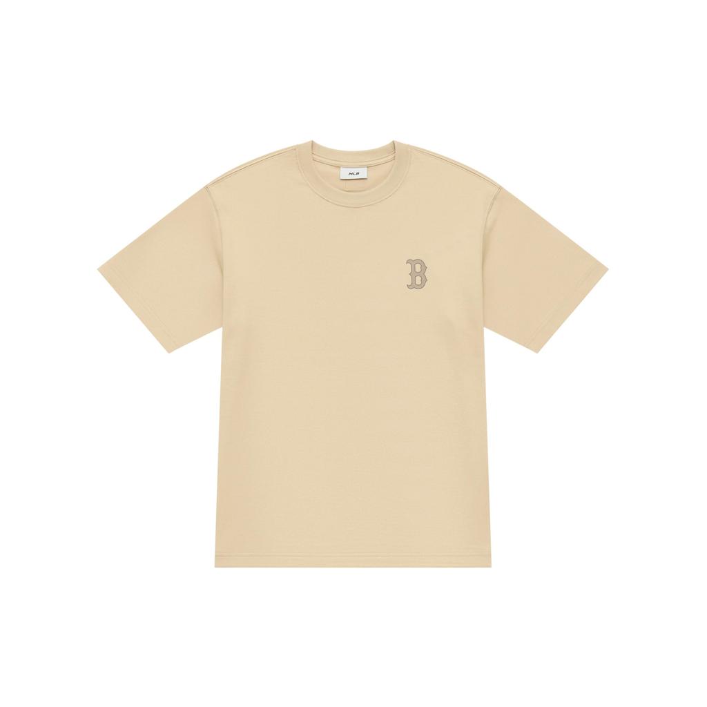 MLB MONOGRAM Collection Basic Boston Red Sox FW25 T Shirt Unisex Khaki 3ATSM0454-43BGL
