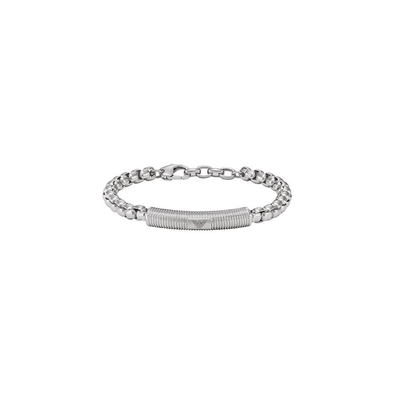 Emporio Armani Silver Cuban chain, fashionable inlaid eagle spring pendant, men s bracelet Silver Cuban chain F original bag серебряный