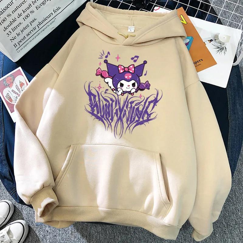 Japanese Anime Sanrio Kuromi Cute Women's Hoodie Student Y2K Sweatshirt Spring and Autumn Outdoor Sports and Leisure Pullover