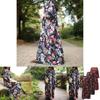 Women Vintage Casual Floral Printed Loose Dress Kaftan Long Maxi Shirt With Timeless Design