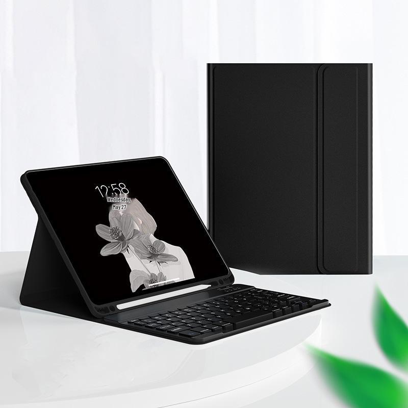 Samsung Tab S11 Protective Leather Case with Magnetic Bluetooth Keyboard, Mouse, and Korean/Spanish Support