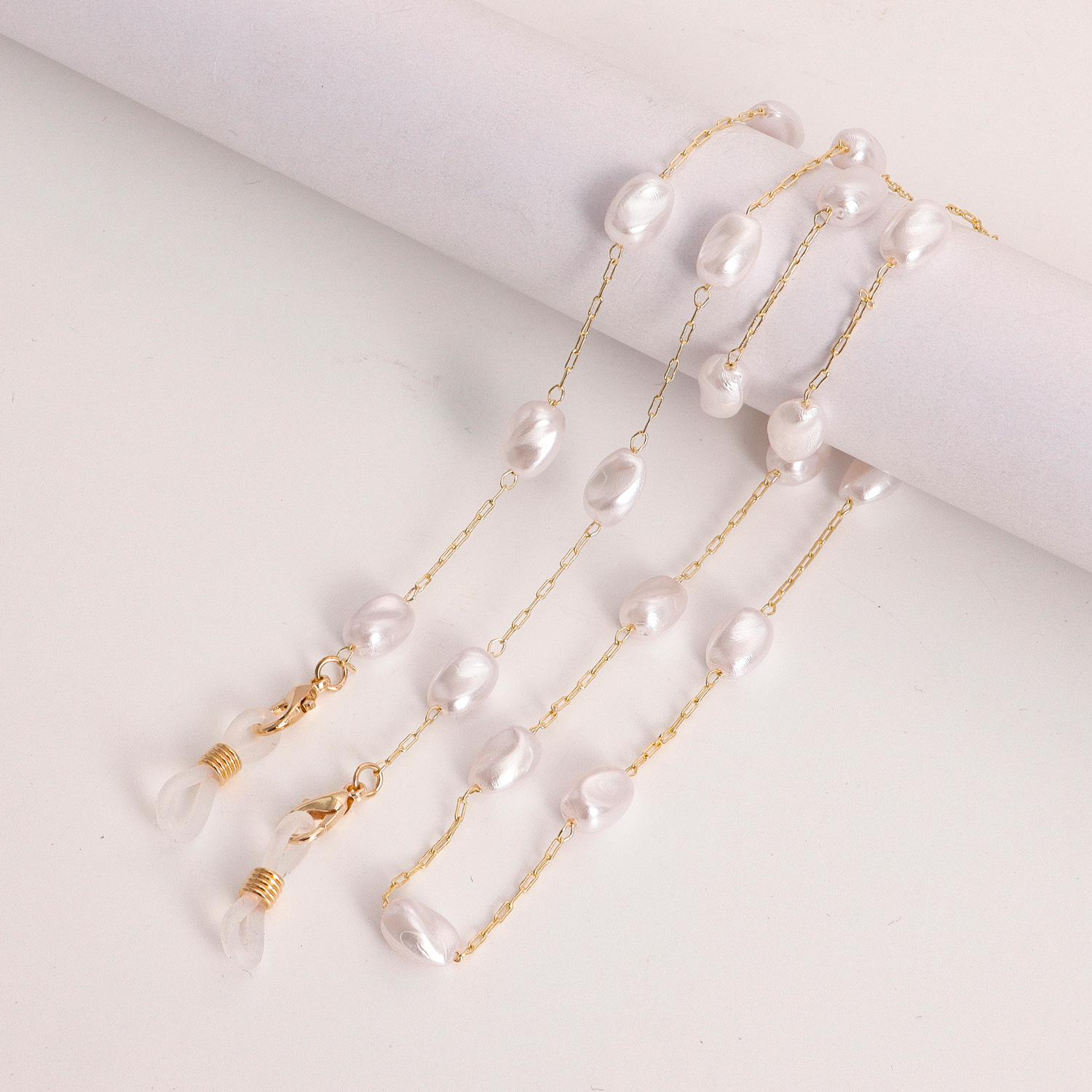 Mask lanyard, glasses lanyard, crystal glasses chain, imitation pearl mask chain, glasses chain direct spot.