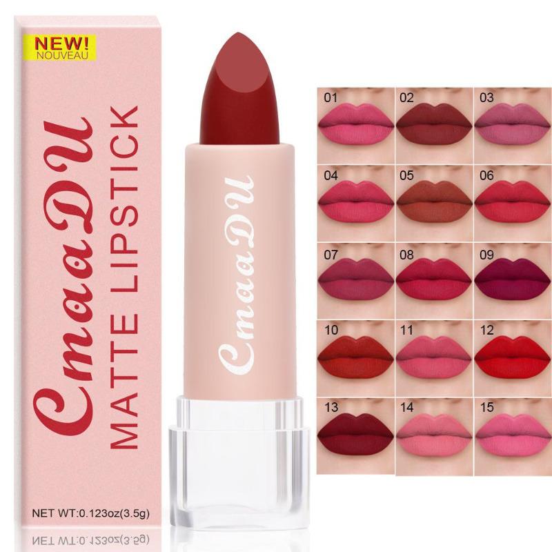 15 Color Velvet Matte Lipsticks Waterproof Long Lasting Sexy Red Lipstick on-Stick Cup Makeup Lips Tints Pencil Cosmetics