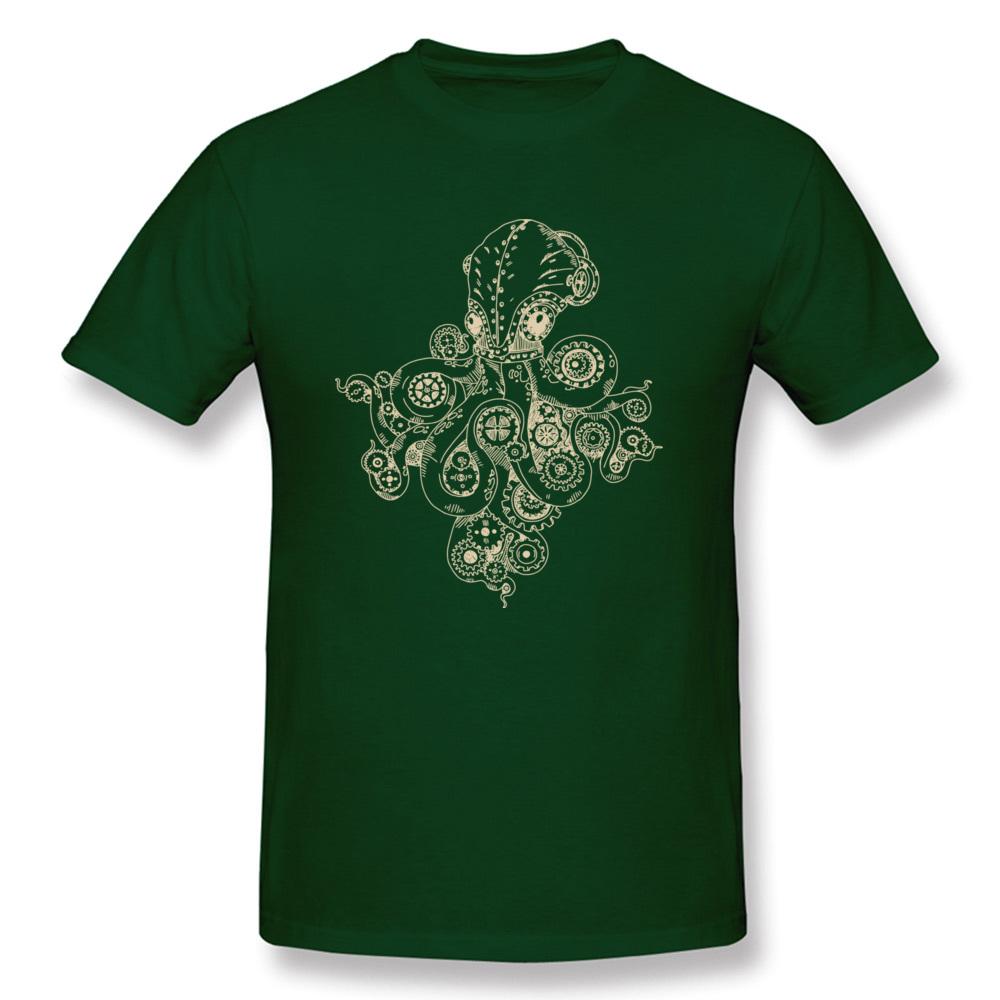 Steampunk Octopus T Shirt Unisex Top Tshirts Classic Black Tshirt Summer Fall Short Sleeve Crew Neck Cotton Fabric Tops Tees Chic