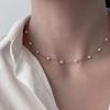 Simple Women Popular Neck Chain Pearl Snake Chain Choker Necklace Beads Chocker Zircon Collar Daily Wear Necklace Accessories